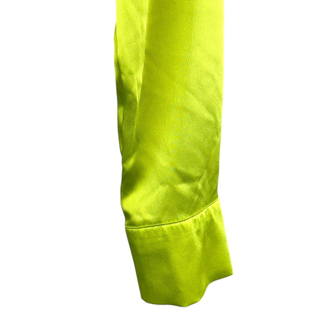 A New Day Chartreuse Satin Blouse