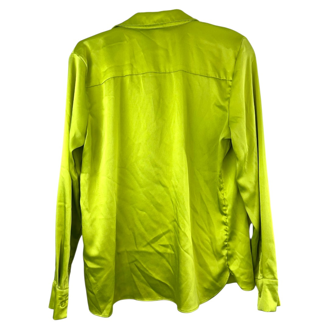 A New Day Chartreuse Satin Blouse
