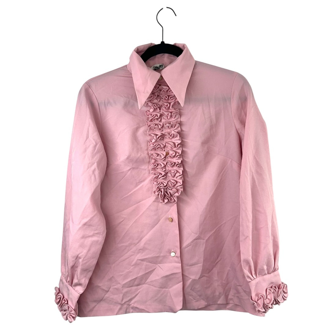 Vintage Pink Ruffled Shirt