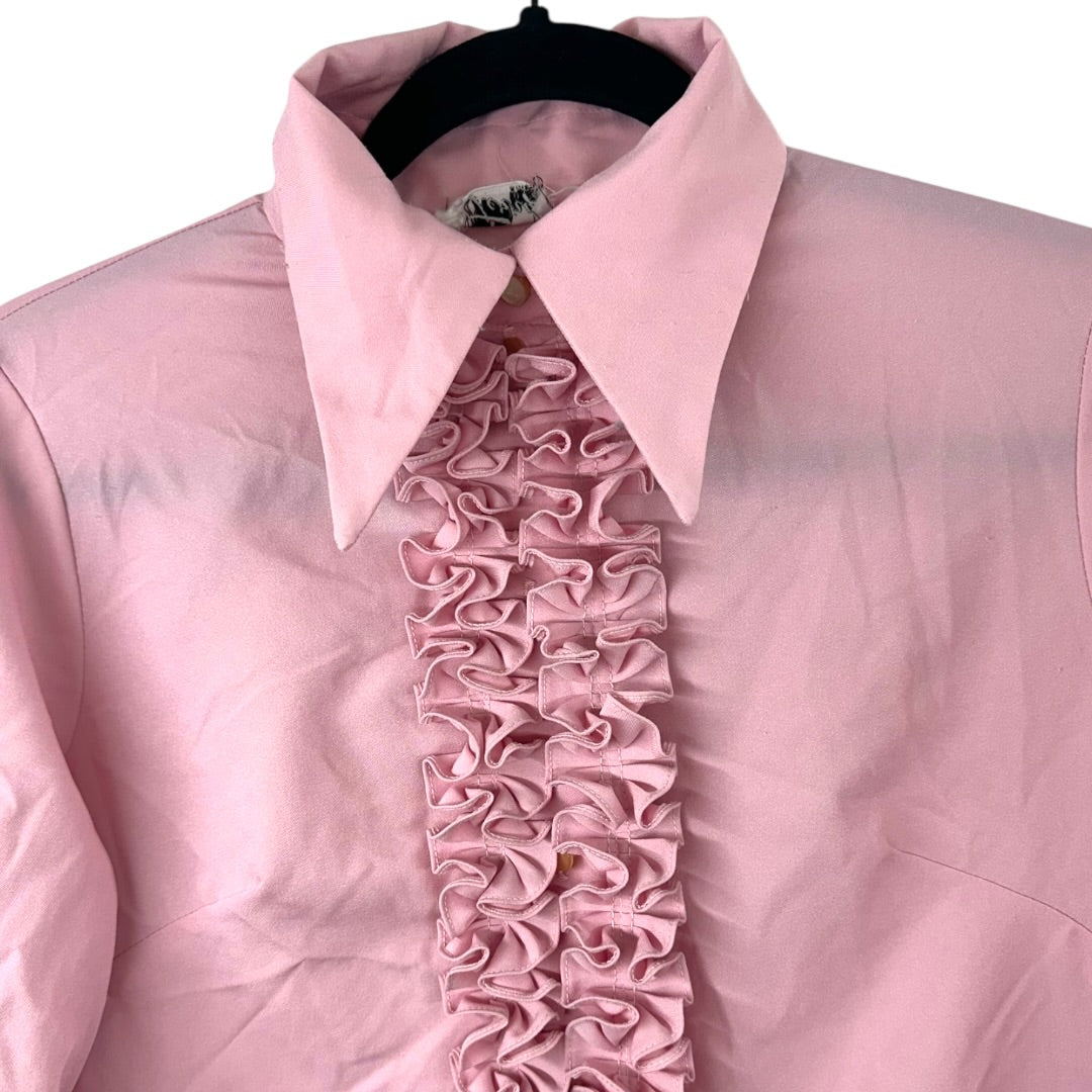 Vintage Pink Ruffled Shirt