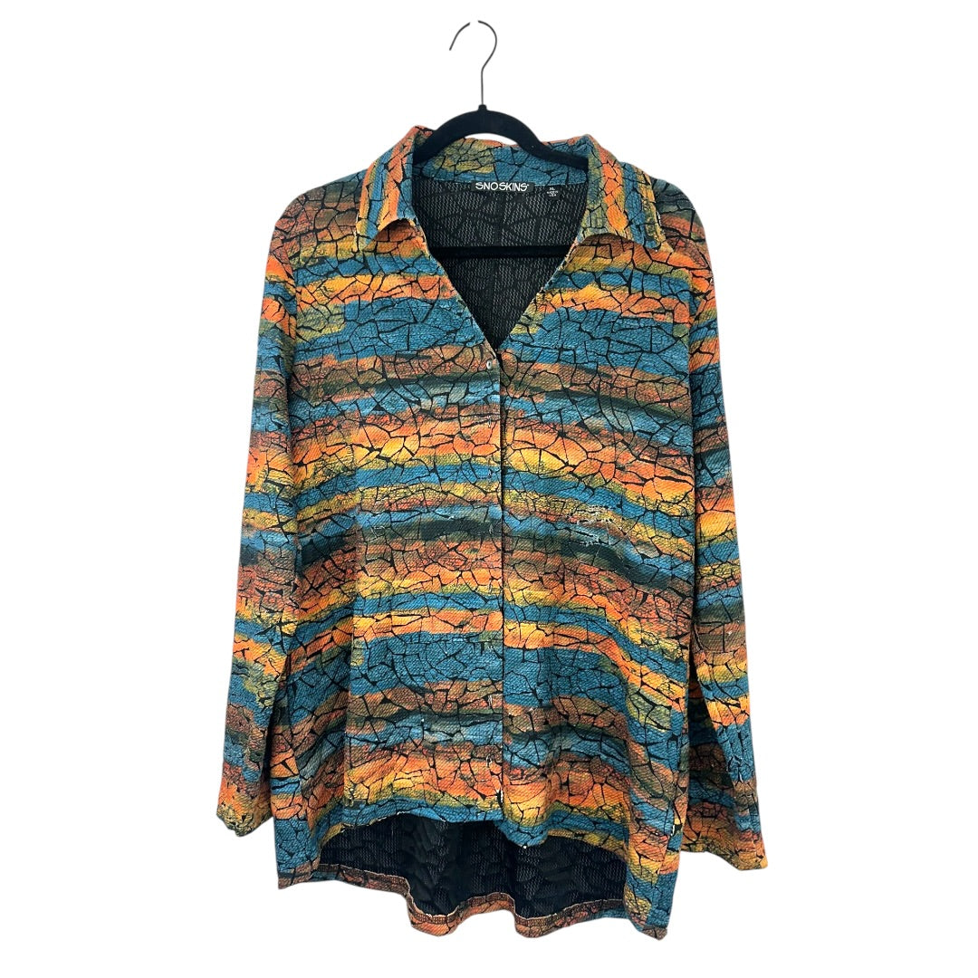 Snoskins Printed Crinkle Long Sleeve Shirt