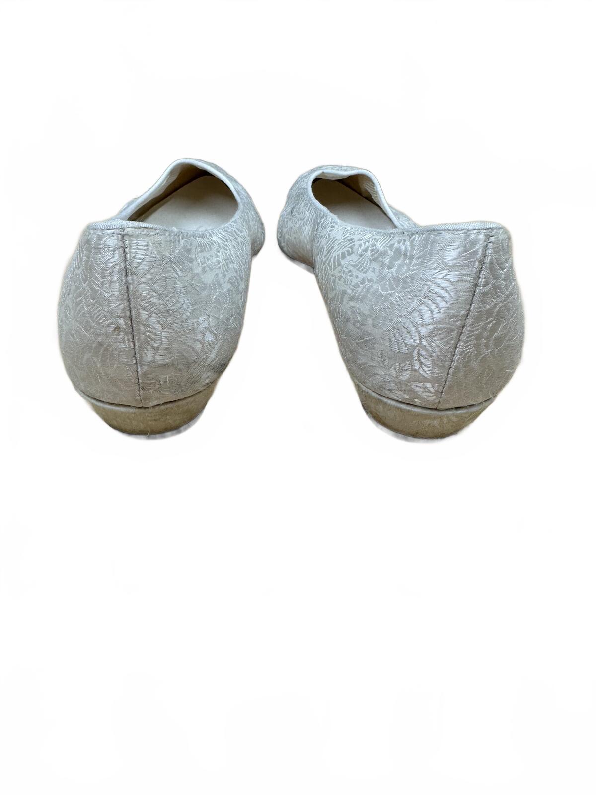 Peacocks Ivory Floral Embossed Ballet Flats Classic Feminine Casual Shoes