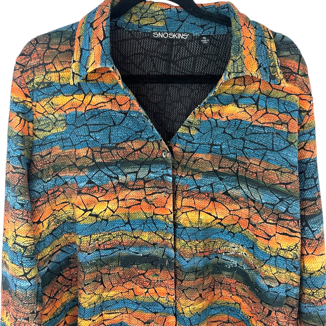 Snoskins Printed Crinkle Long Sleeve Shirt