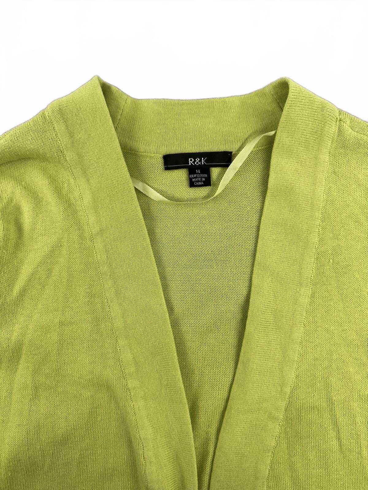 R&K Originals Lime Green Cropped Cardigan Sweater Fairycore Y2K Summer