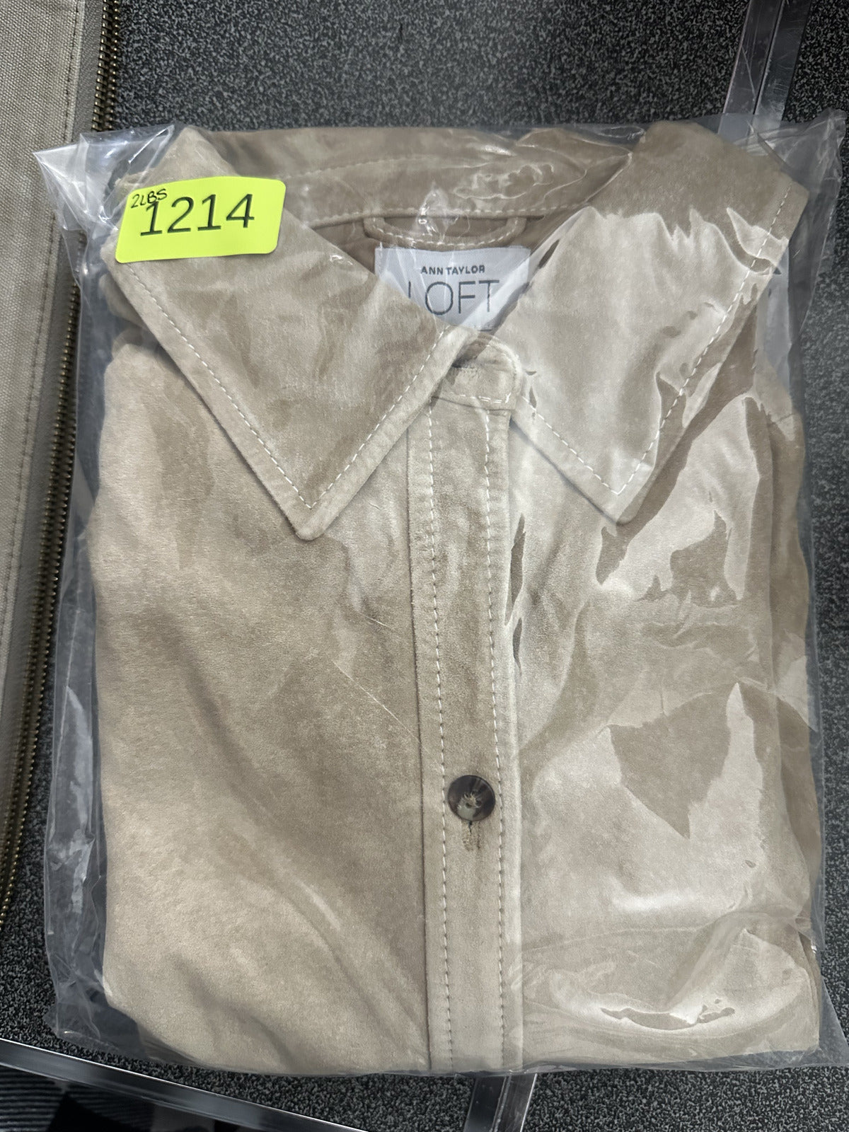 LOFT Vintage Tan Suede Button Down Jacket Minimalist Western Y2K Cowgirl