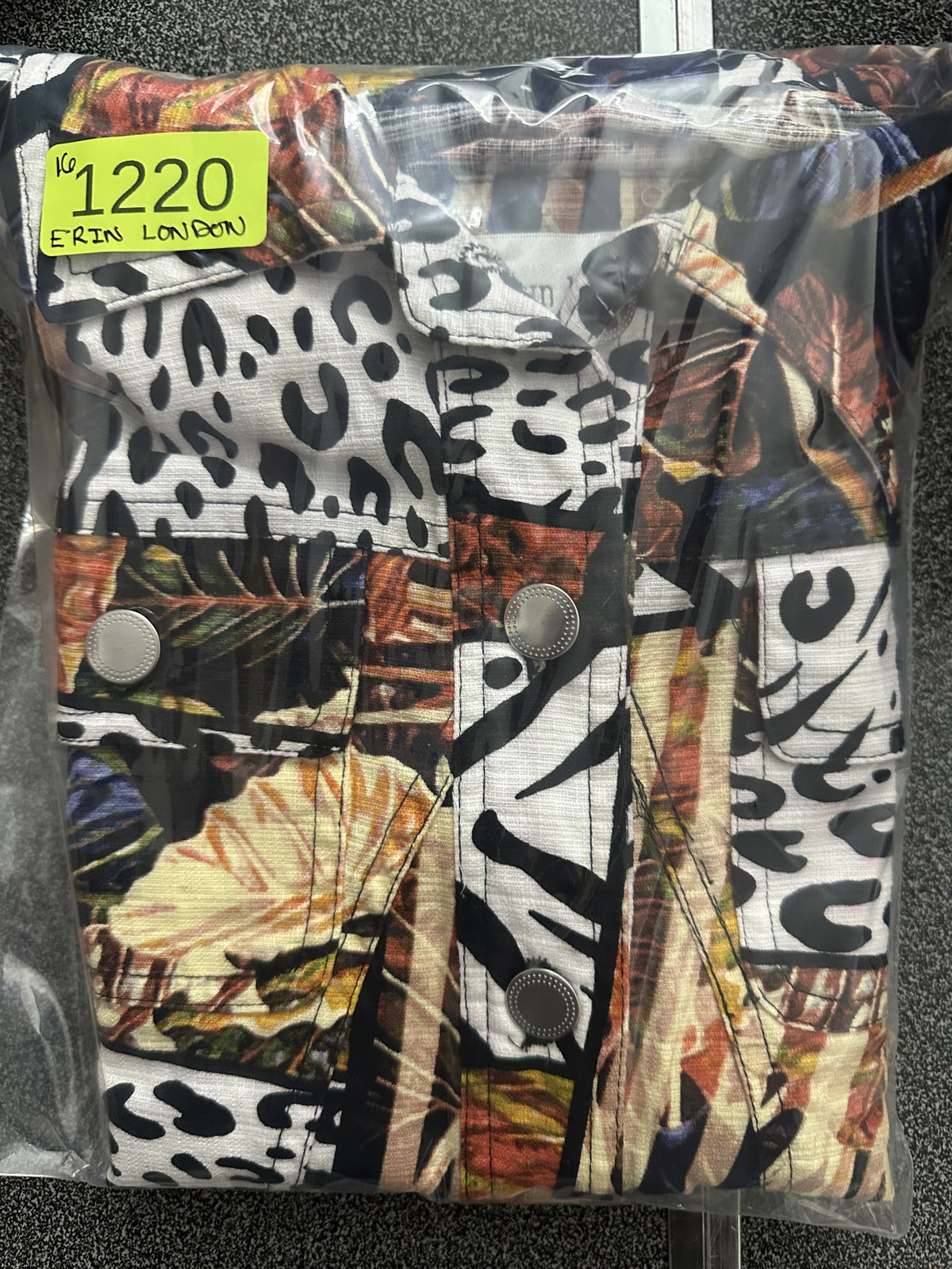 Erin London Animal Print Patchwork Jacket Cotton Blend Safari Boho Shack