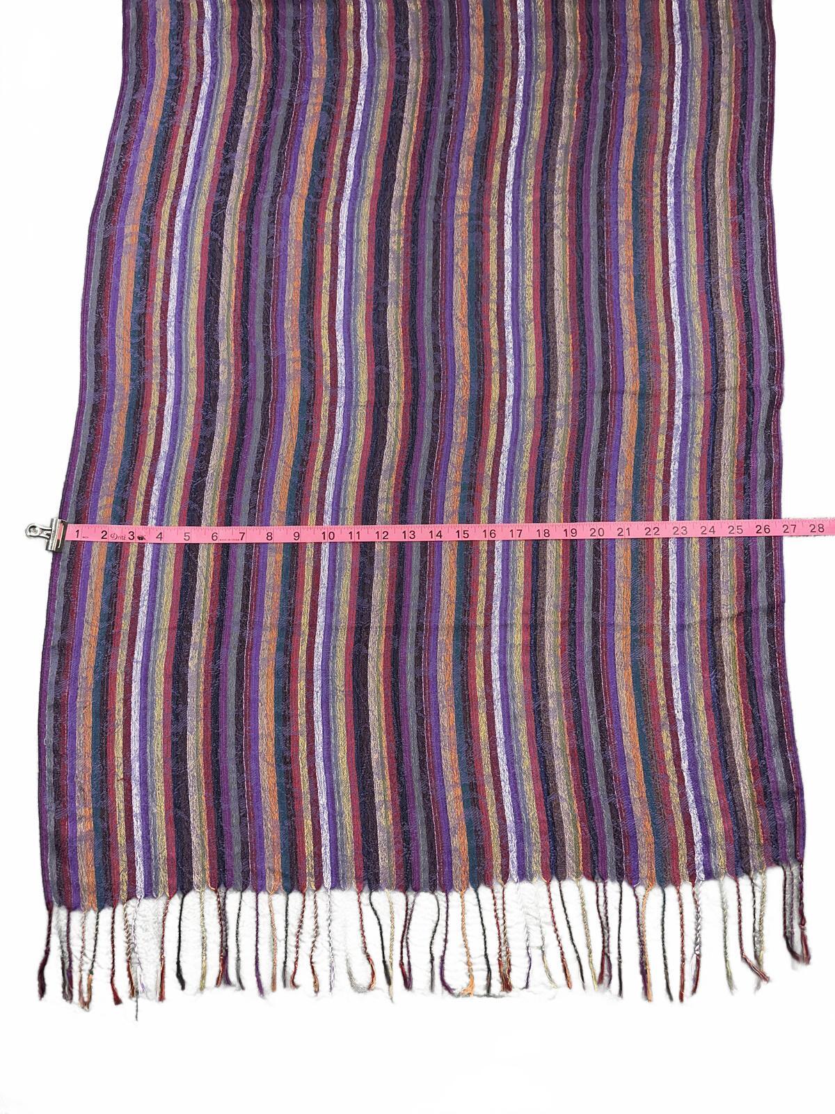 Striped Purple Multicolor Lightweight Scarf
