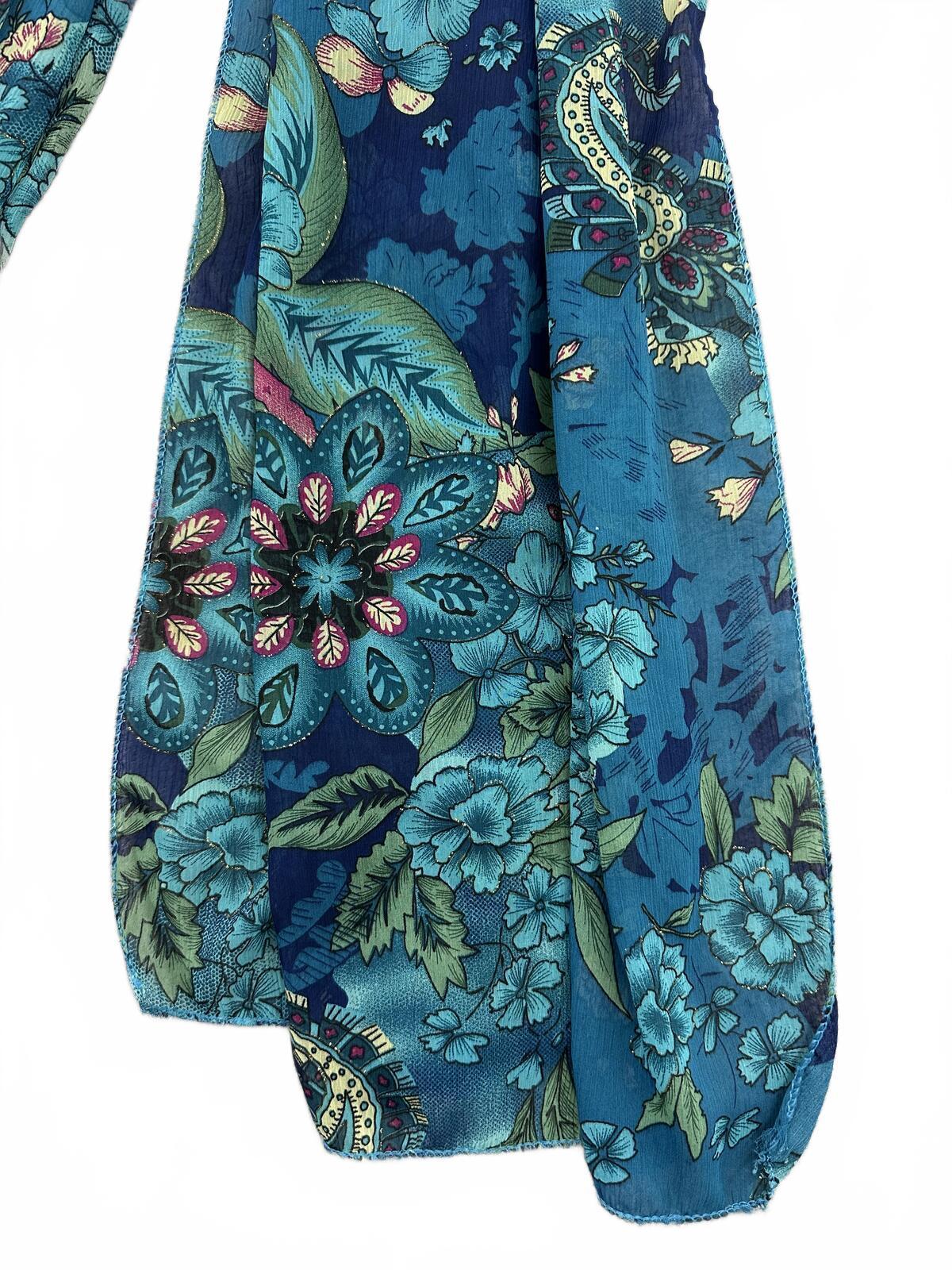 Floral Blue Lightweight Scarf