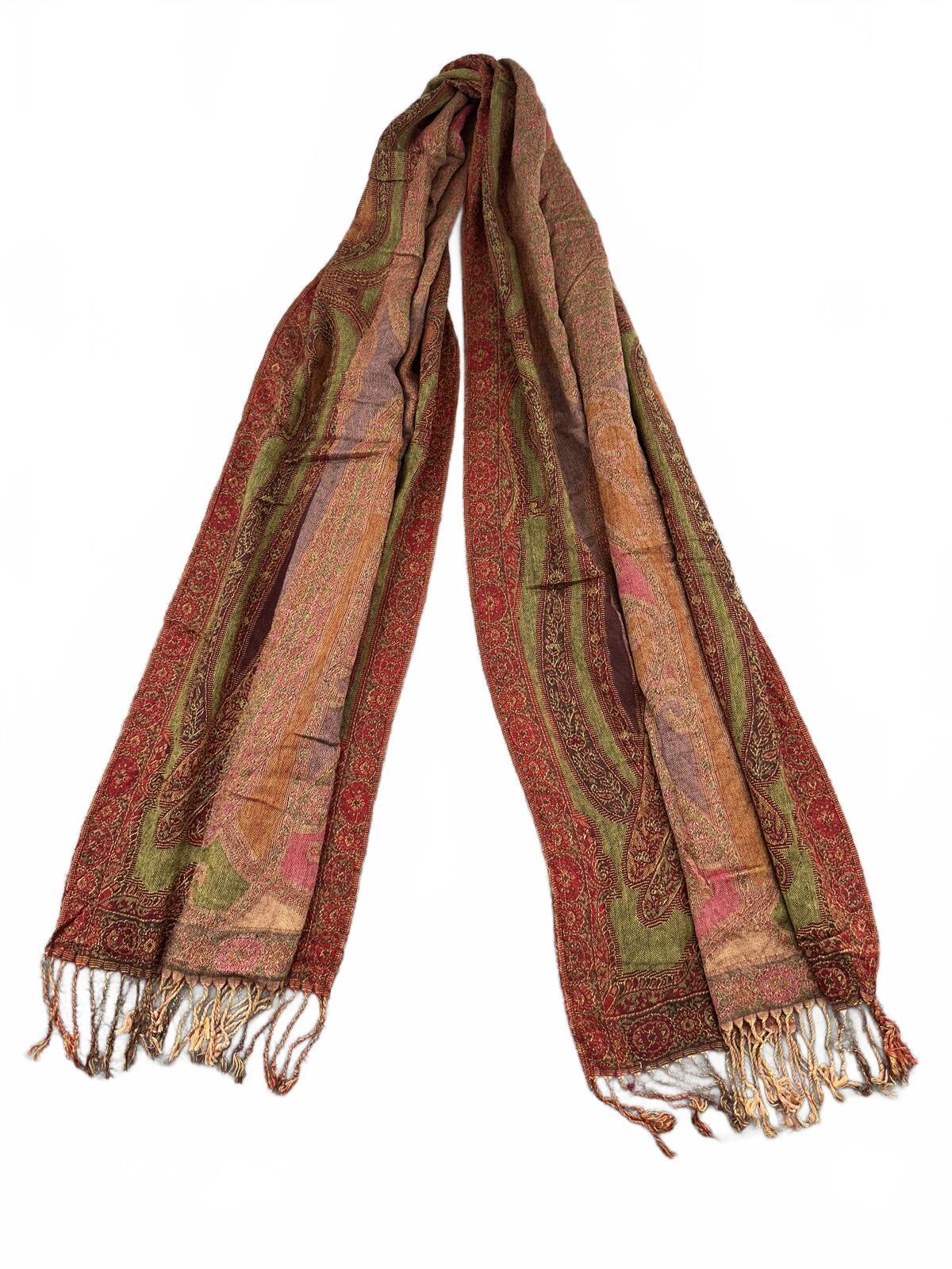 Multi Color Paisley Fringe Scarf