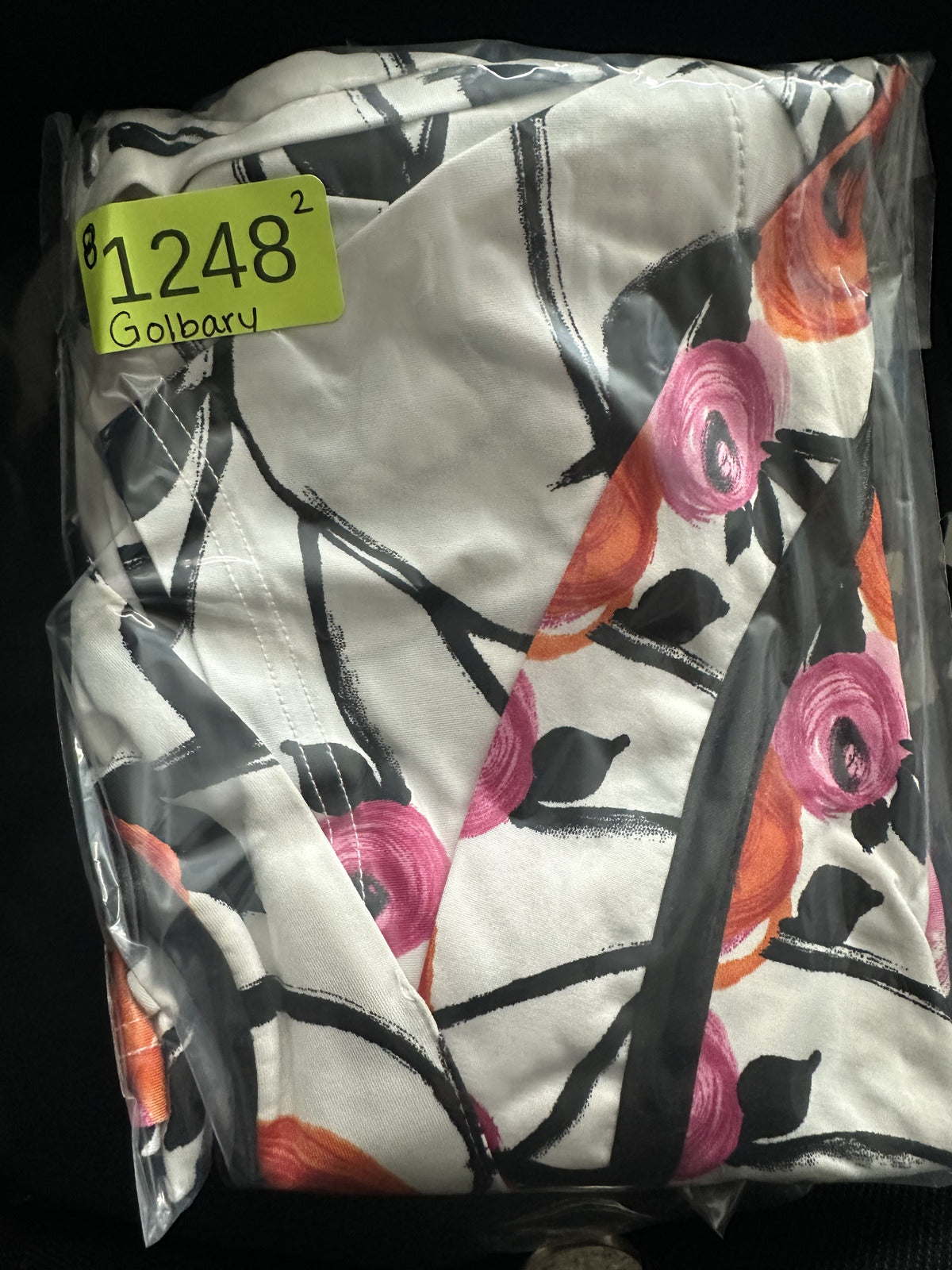 Golbary Floral Mini Dress White Orange Pink V Neck Fitted Waist Summer Y2K
