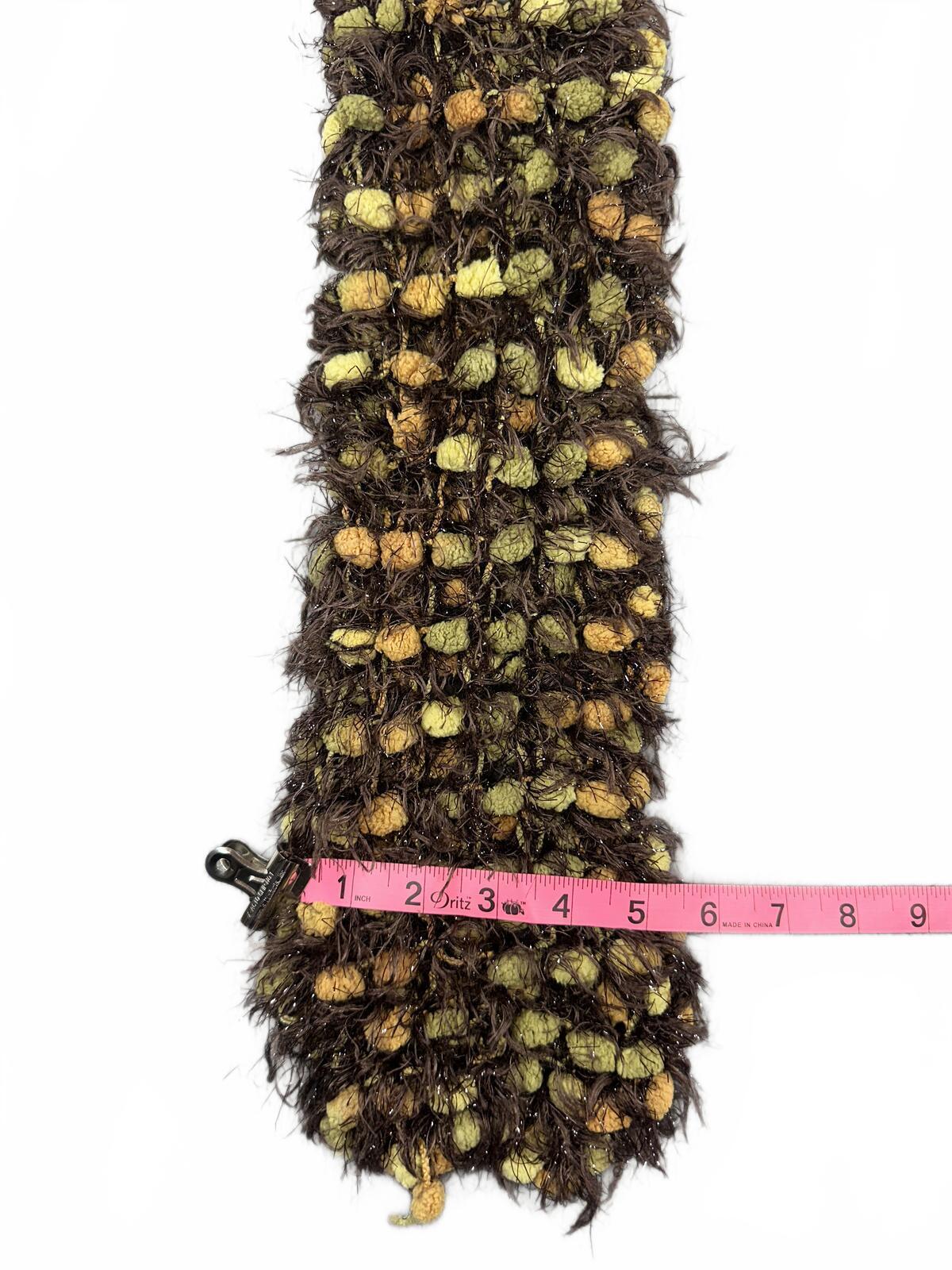 Handmade Chunky Textured Brown and Green Scarf