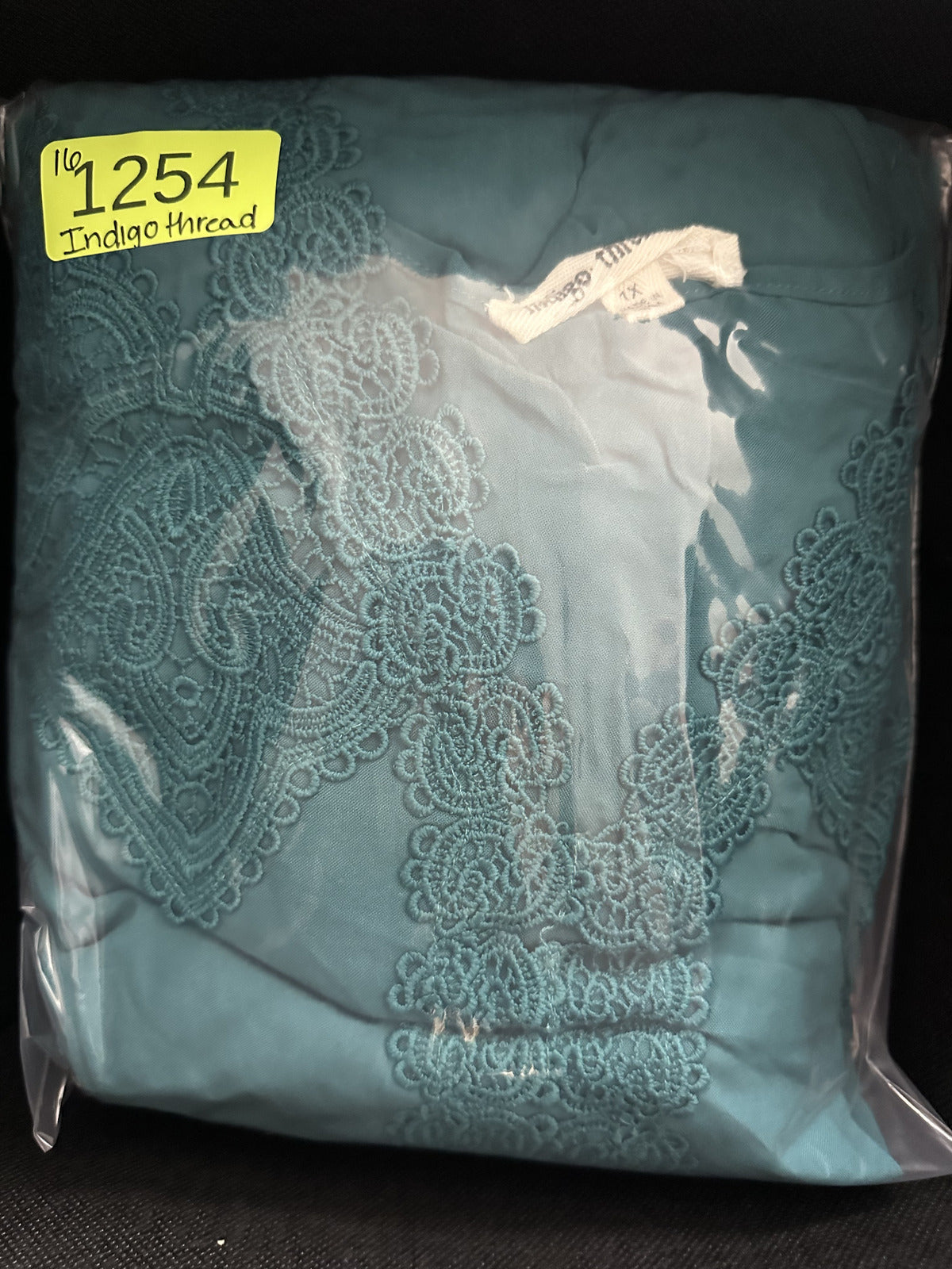 Indigo Thread Co Bohemian Lace Trim Turquoise Teal Tunic Top Whimsigoth