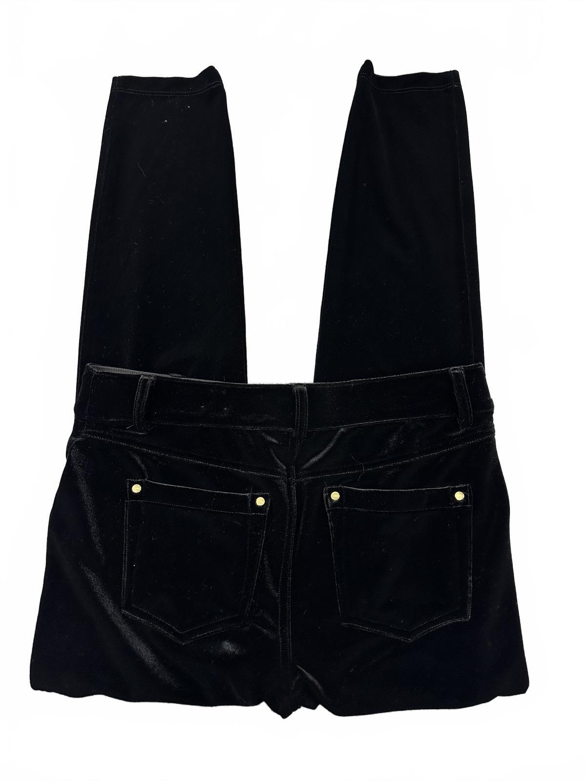 INC International Concepts Y2K Black Velvet Slim Leg Pants Mid Rise