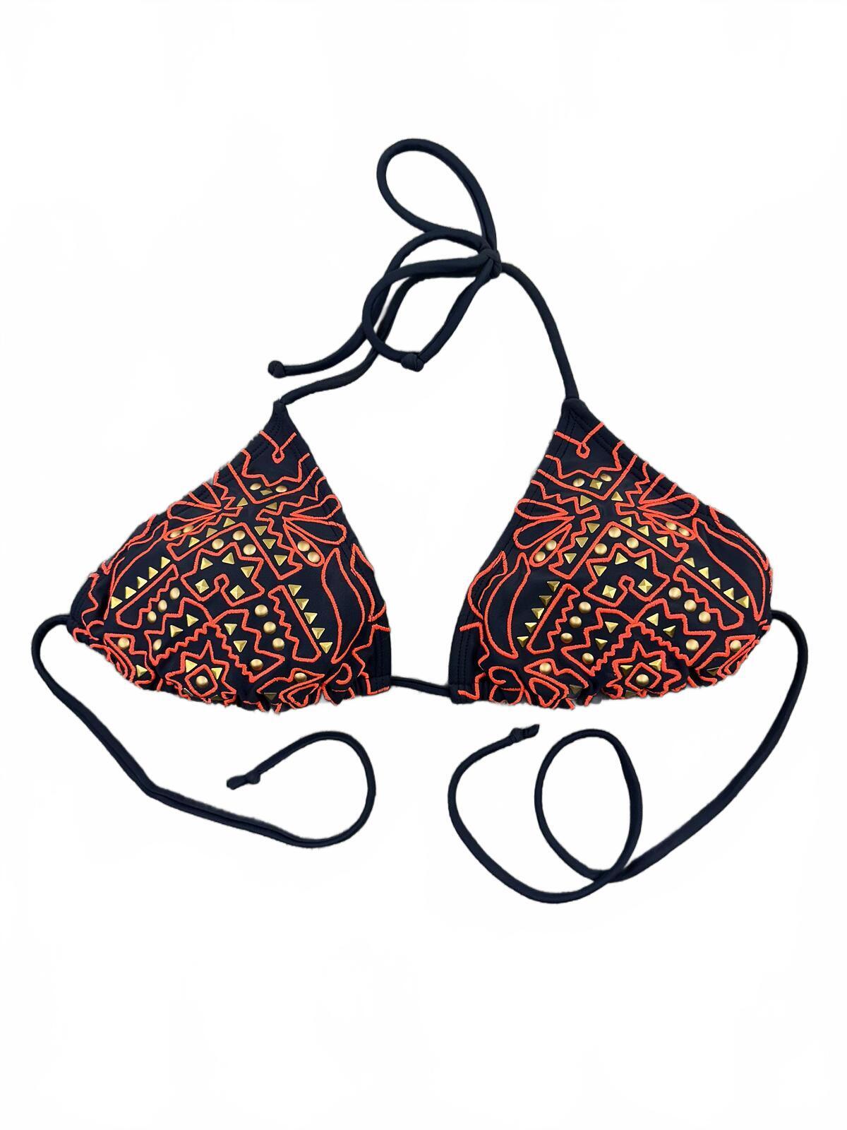 Xhilaration Tribal Print Triangle Bikini Top Bohemian Festival Swimwear
