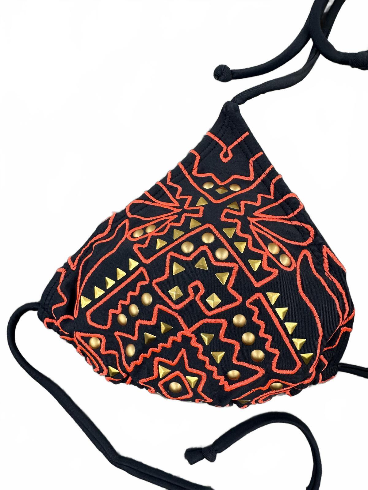 Xhilaration Tribal Print Triangle Bikini Top Bohemian Festival Swimwear