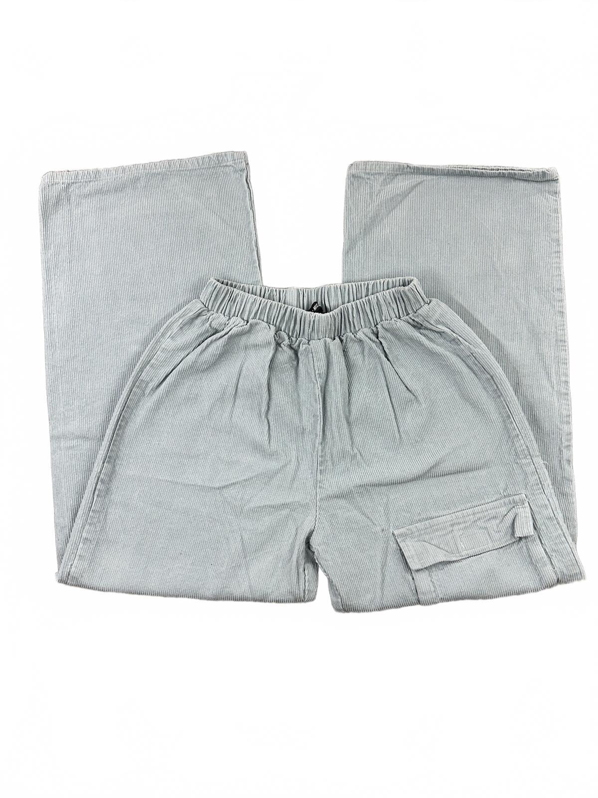 Missguided x Kehlani Wide Leg Blue Corduroy Cargo Pants