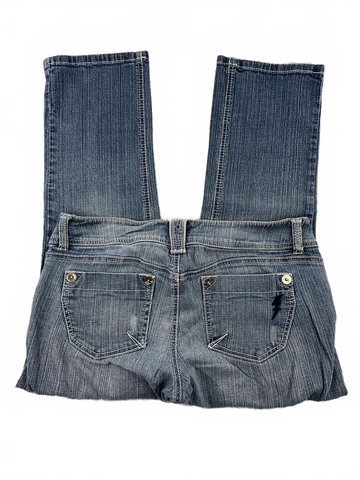Sequin Hearts Y2K Indie Sleaze Capri Jeans Low Rise Medium Wash