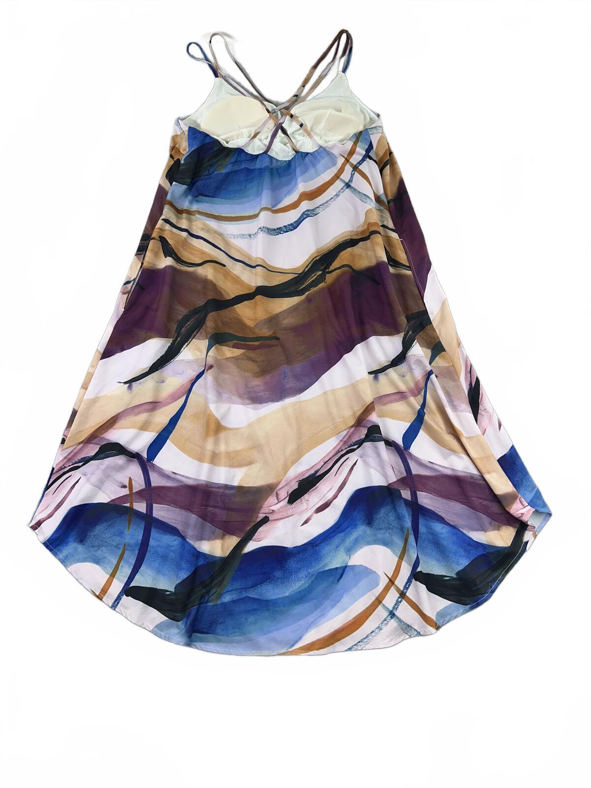 Soma Weekend Abstract Print Bohemian Slip Dress with Adjustable Straps in Blue