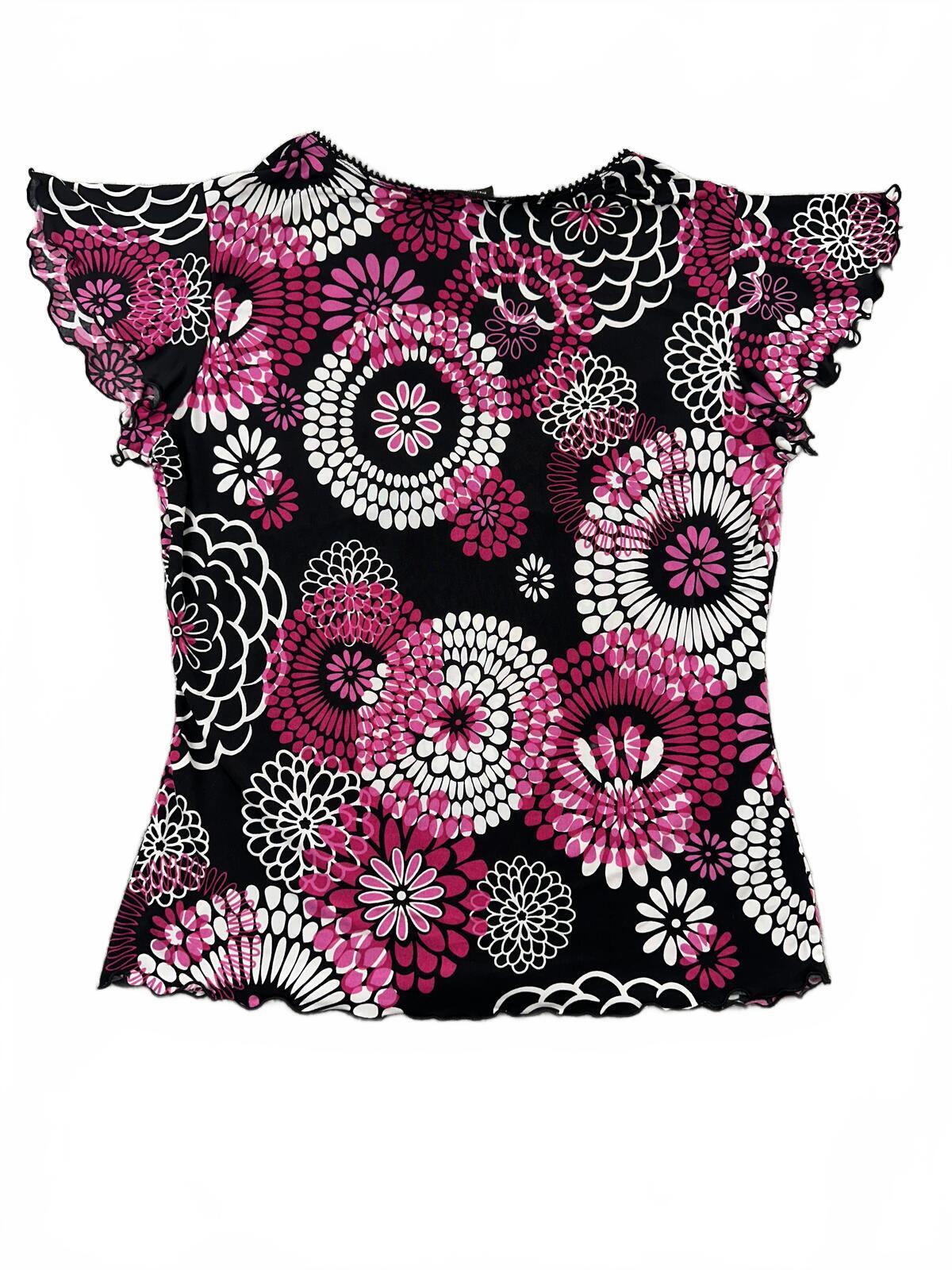 Perseption Concepts Floral Print V Neck Top
