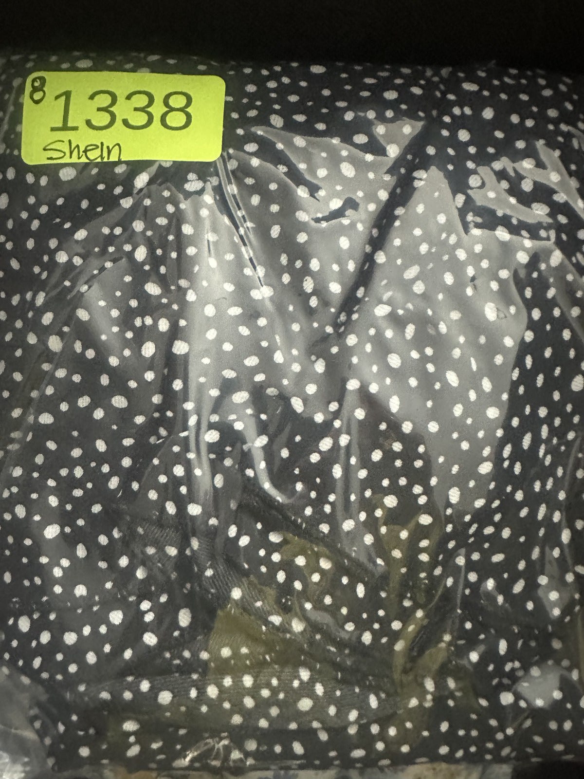 SHEIN Black Polka Dot Wrap Dress with Ruffle Detail Casual Summer Feminine