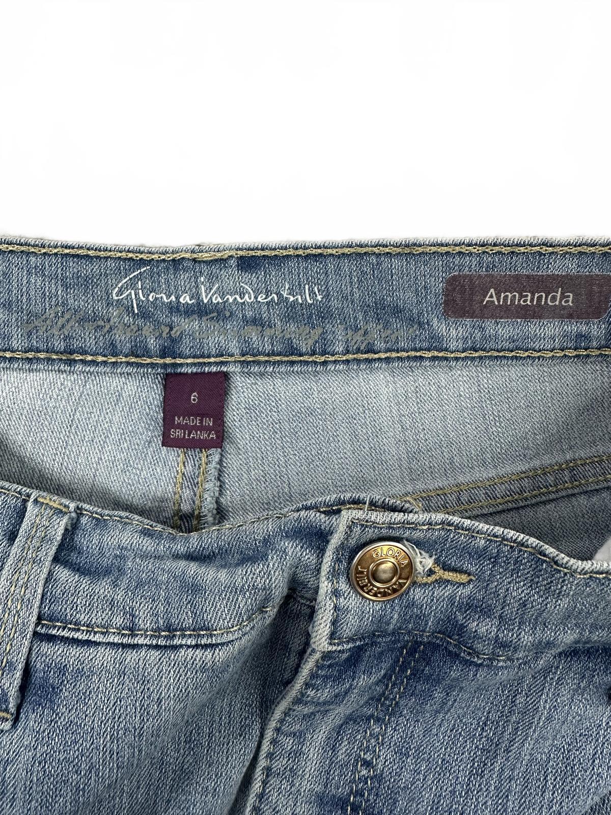 Gloria Vanderbilt Amanda Light Wash Straight Leg Jeans Vintage Retro Casual
