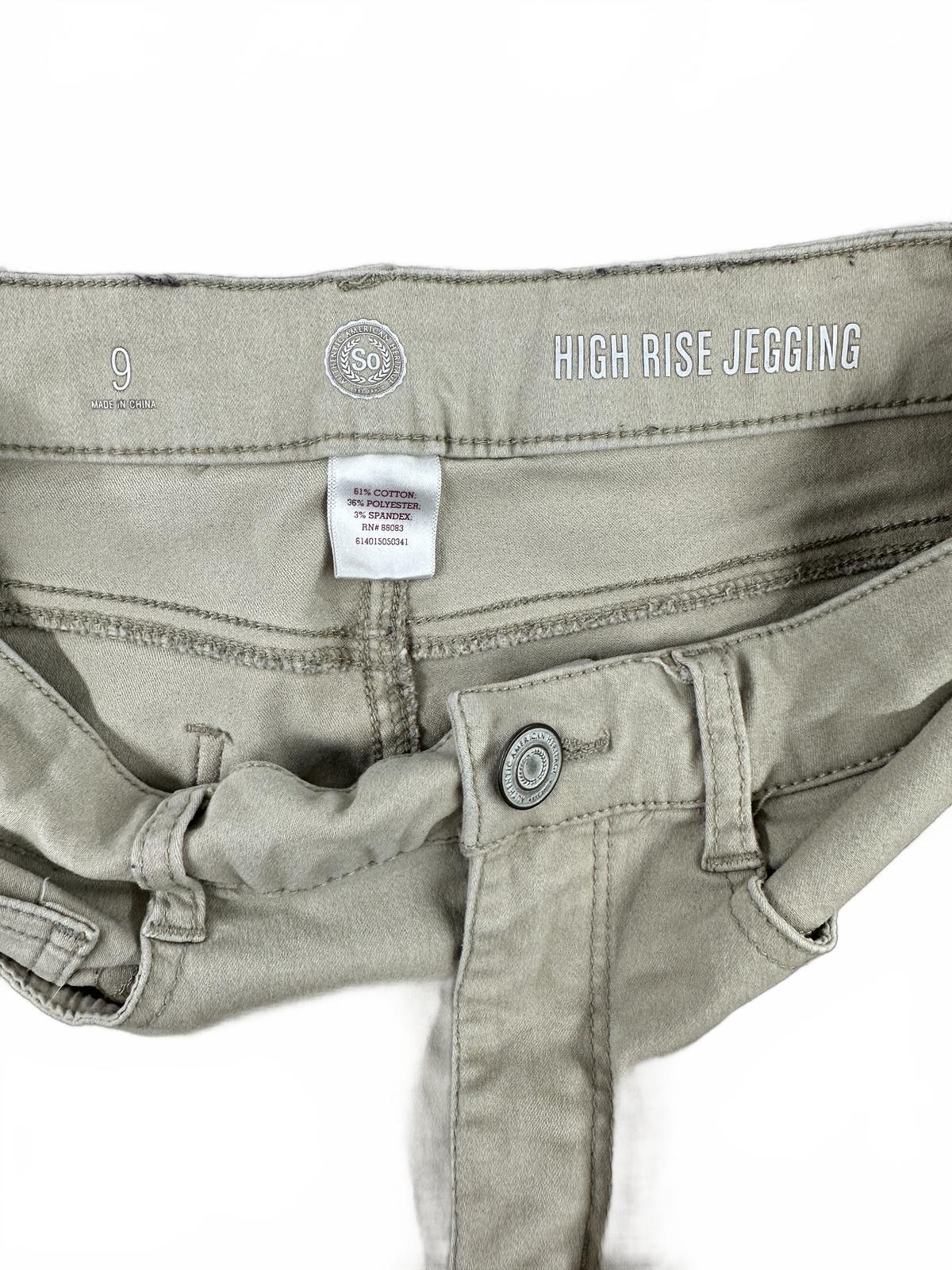 So High Rise Jegging Pants Light Gray