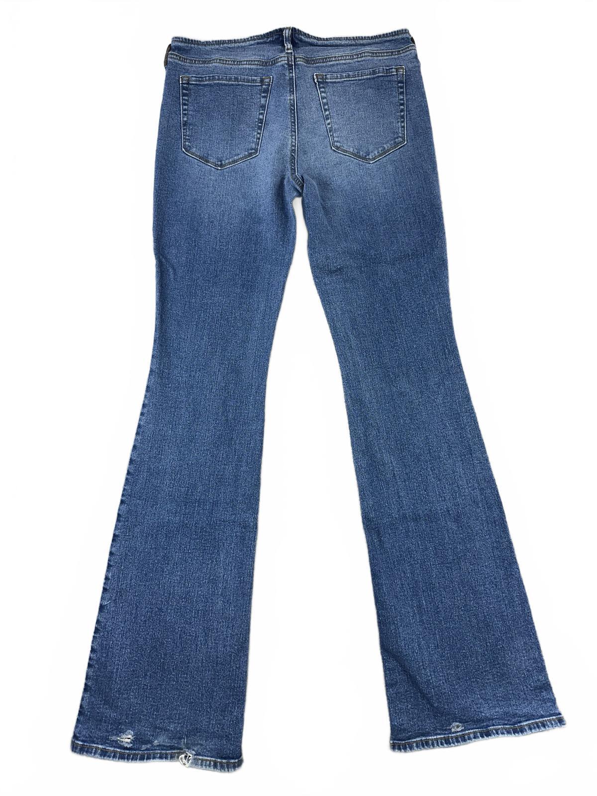 Pacsun Low Rise Bootcut Jeans Retro Casual Blue Denim Lace Up Front Flare