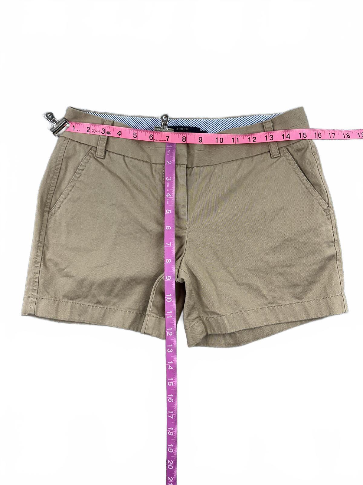 J.Crew Classic Khaki Chino Shorts Casual Preppy Summer Cotton Tan Beige