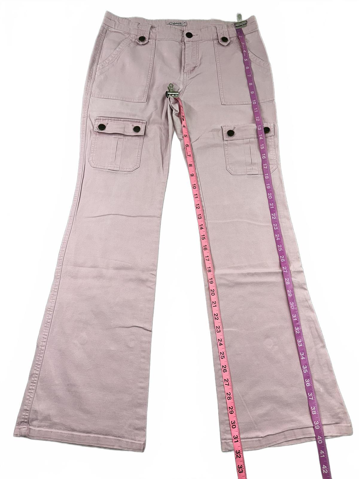 Clash Pink Cargo Pants Y2K Retro Flare Leg Streetwear Style
