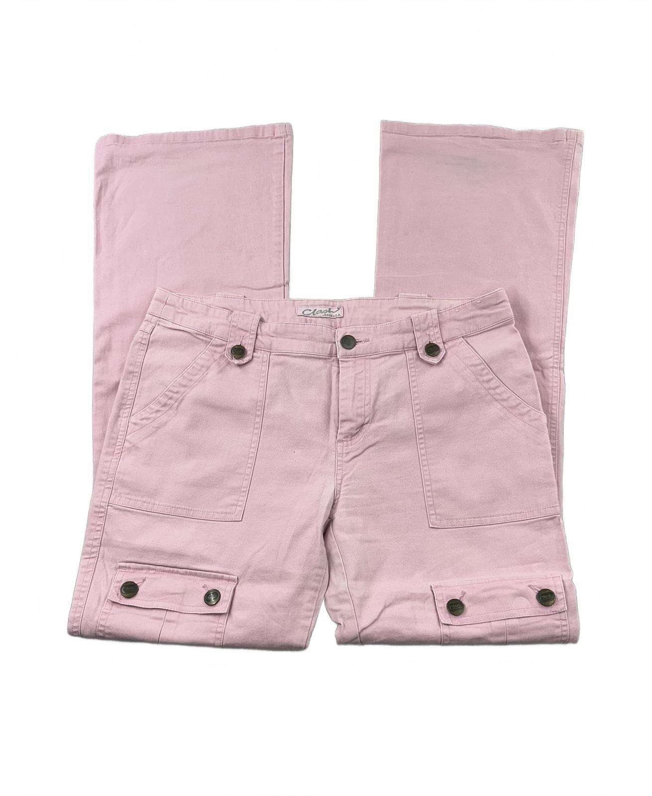 Clash Pink Cargo Pants Y2K Retro Flare Leg Streetwear Style