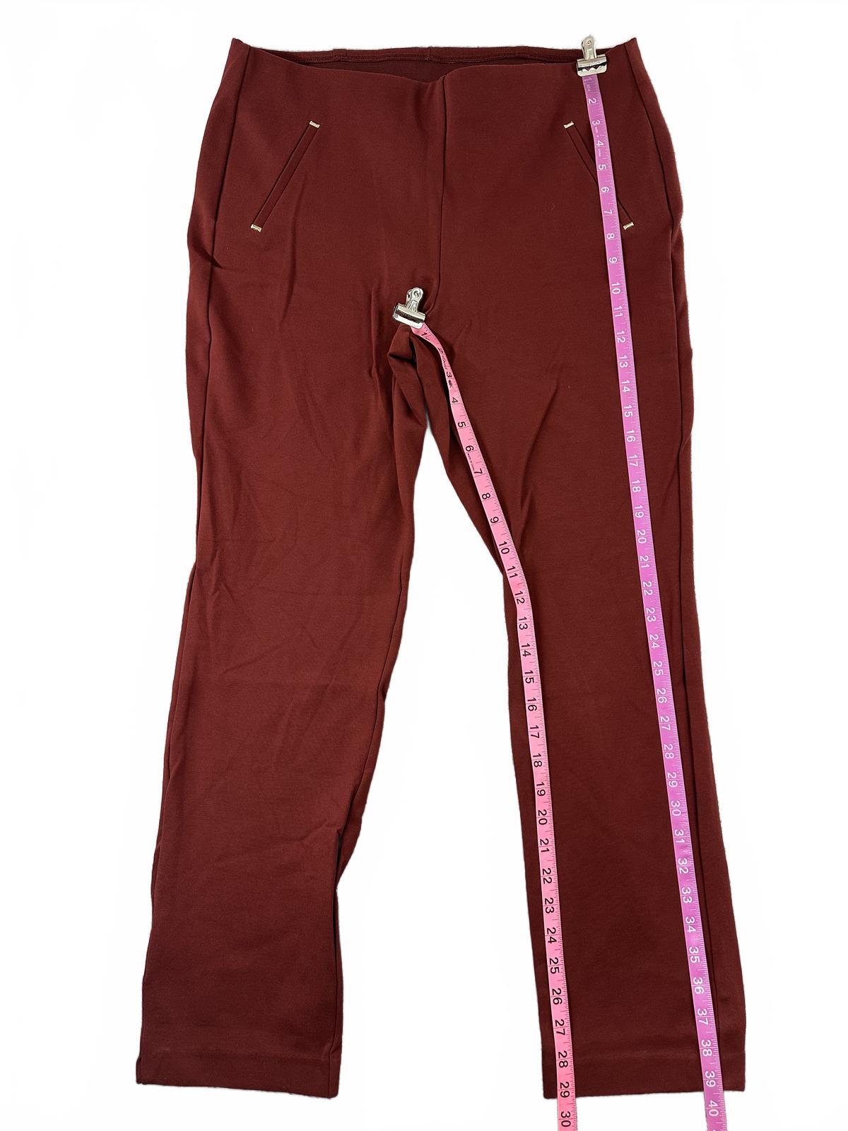 Chico's Rust Brown Tailored Casual Pants with Zippered Pockets