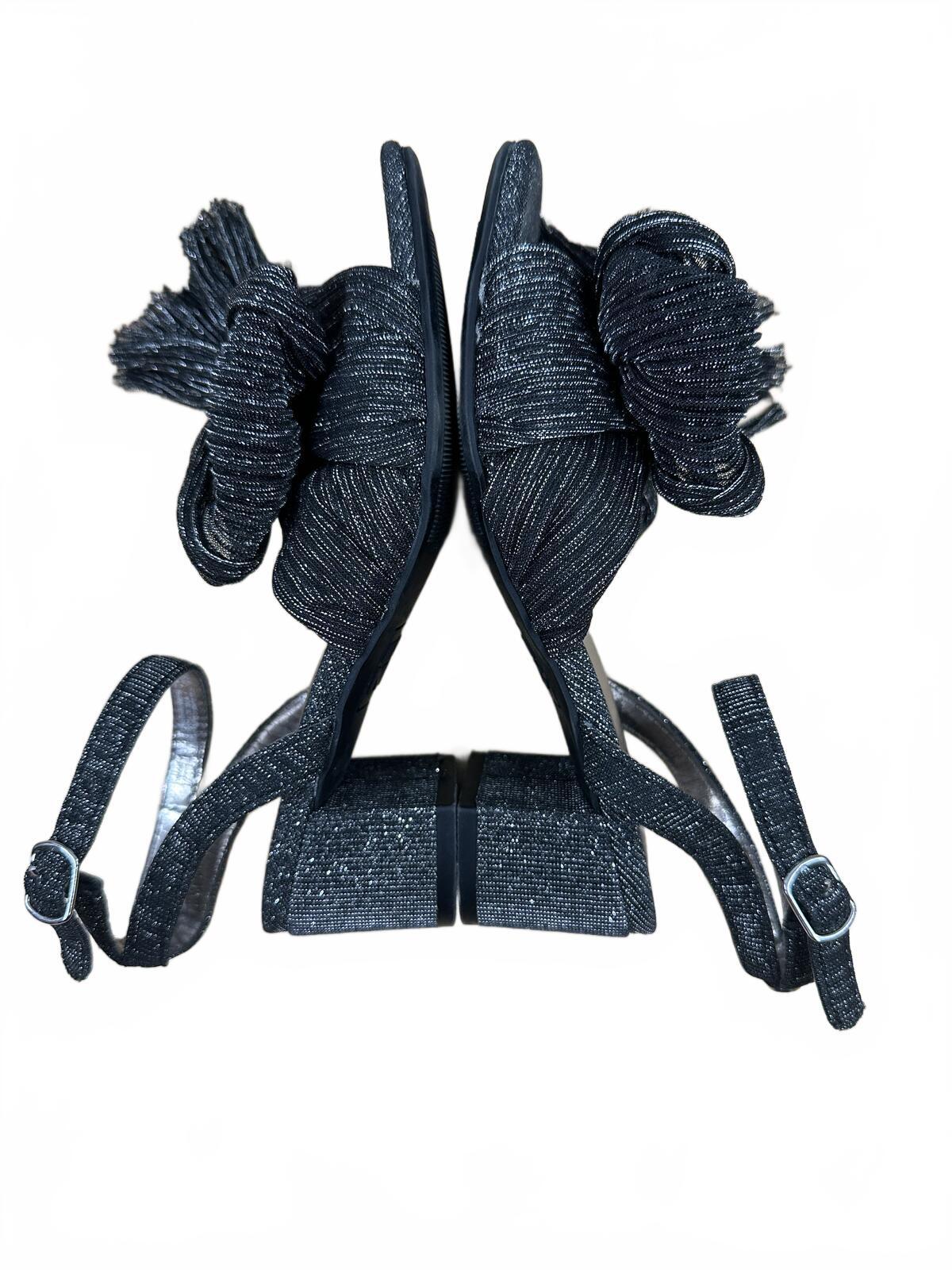 Madden Girl Black Bow Block Heel Sandals