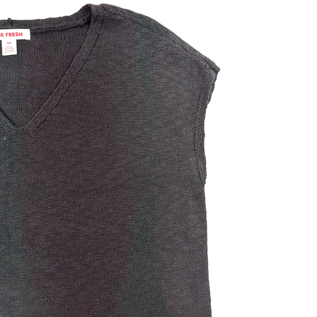 Vintage Joe Fresh Charcoal Knit V Neck Vest
