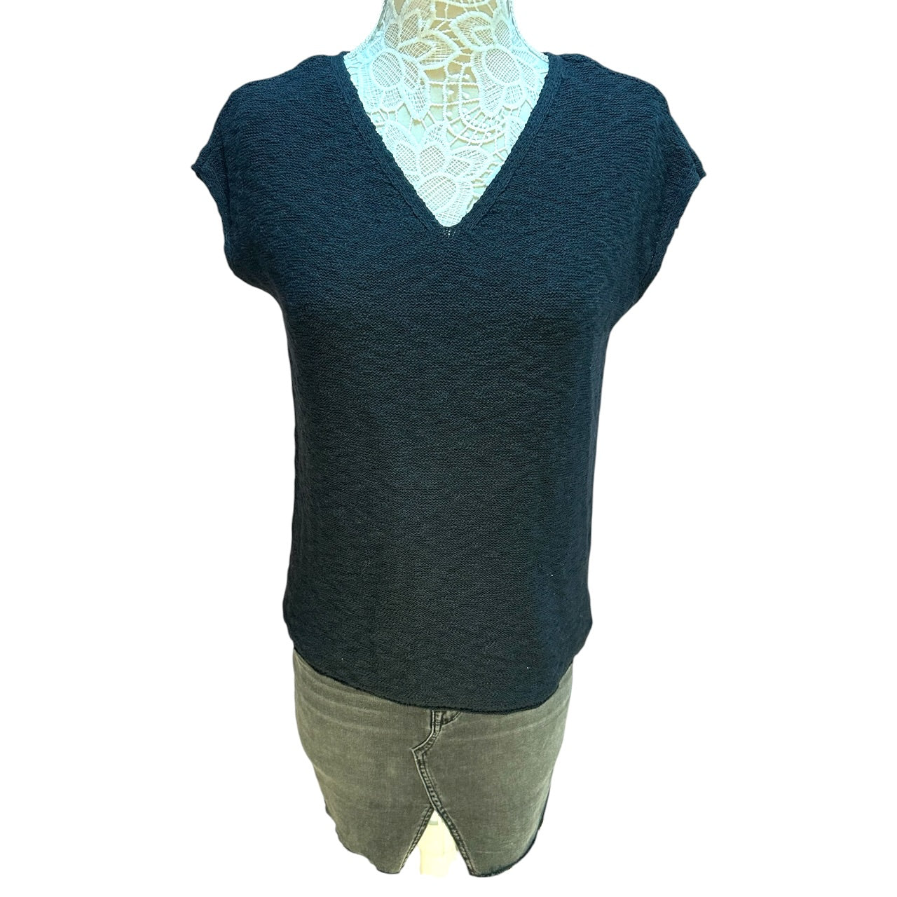 Vintage Joe Fresh Charcoal Knit V Neck Vest