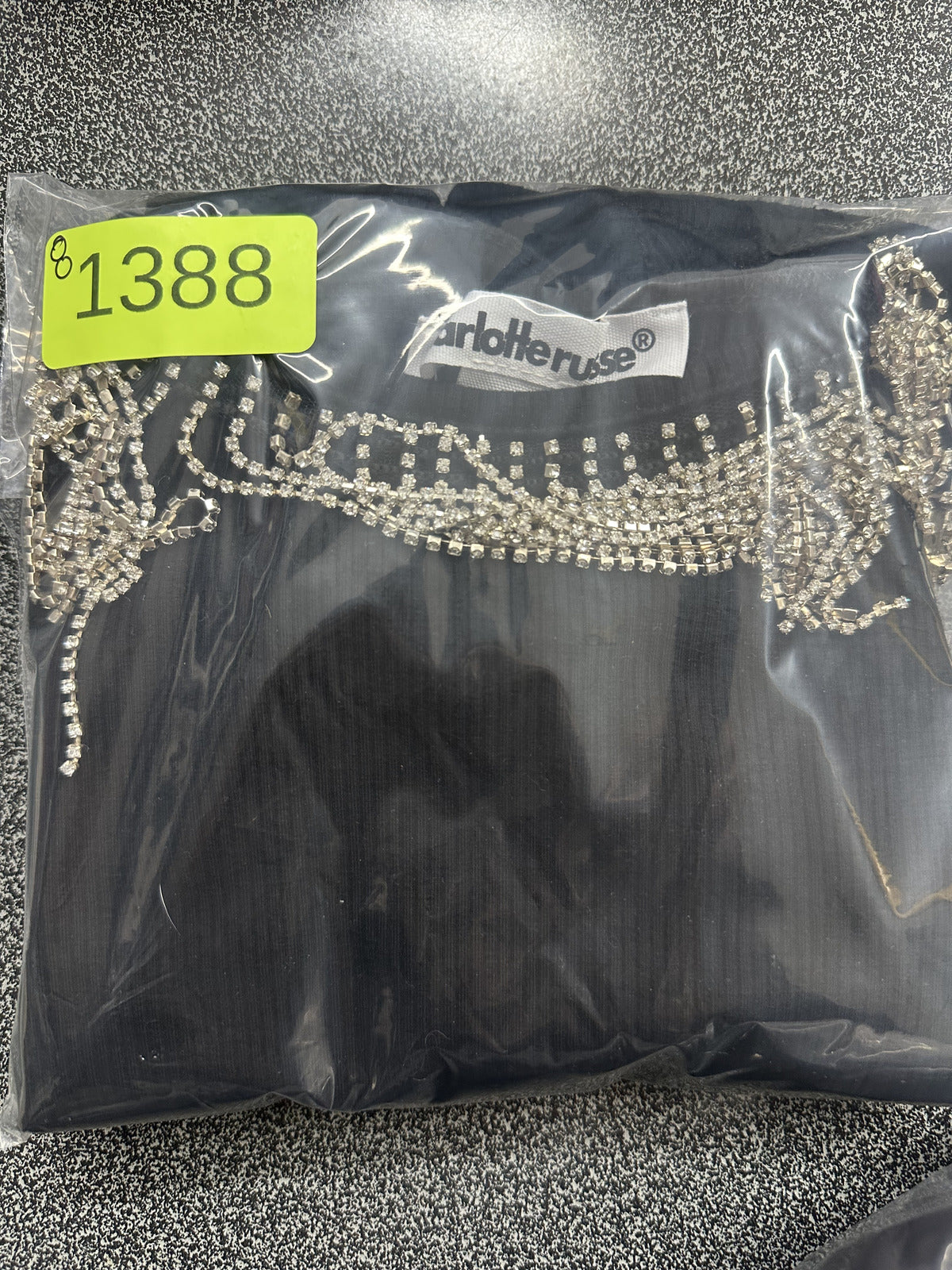Charlotte Russe Rhinestone Fringe Tank Top Black Y2K Punk Western