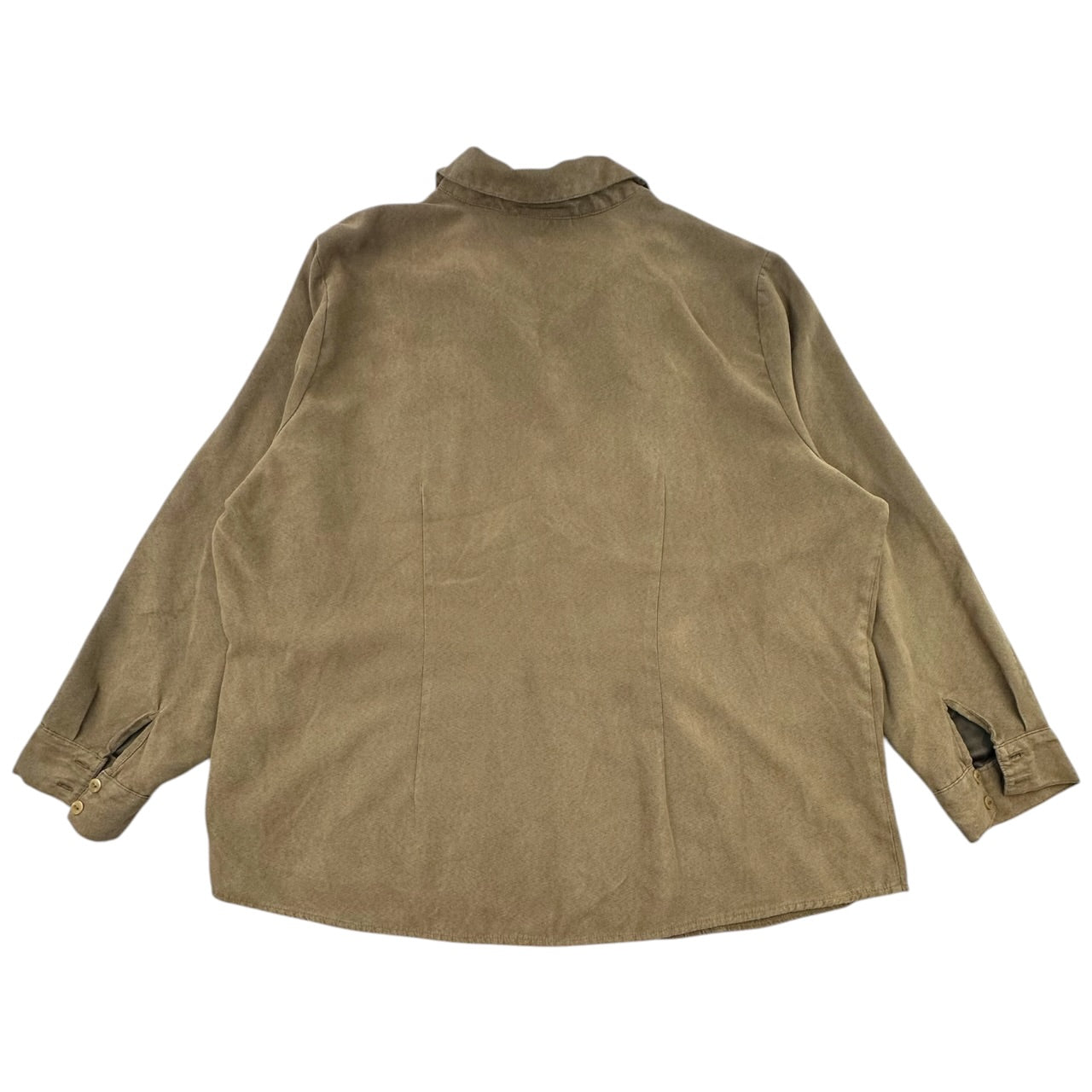 Vintage Lemon Grass Studio Faux Suede Pintuck Shirt