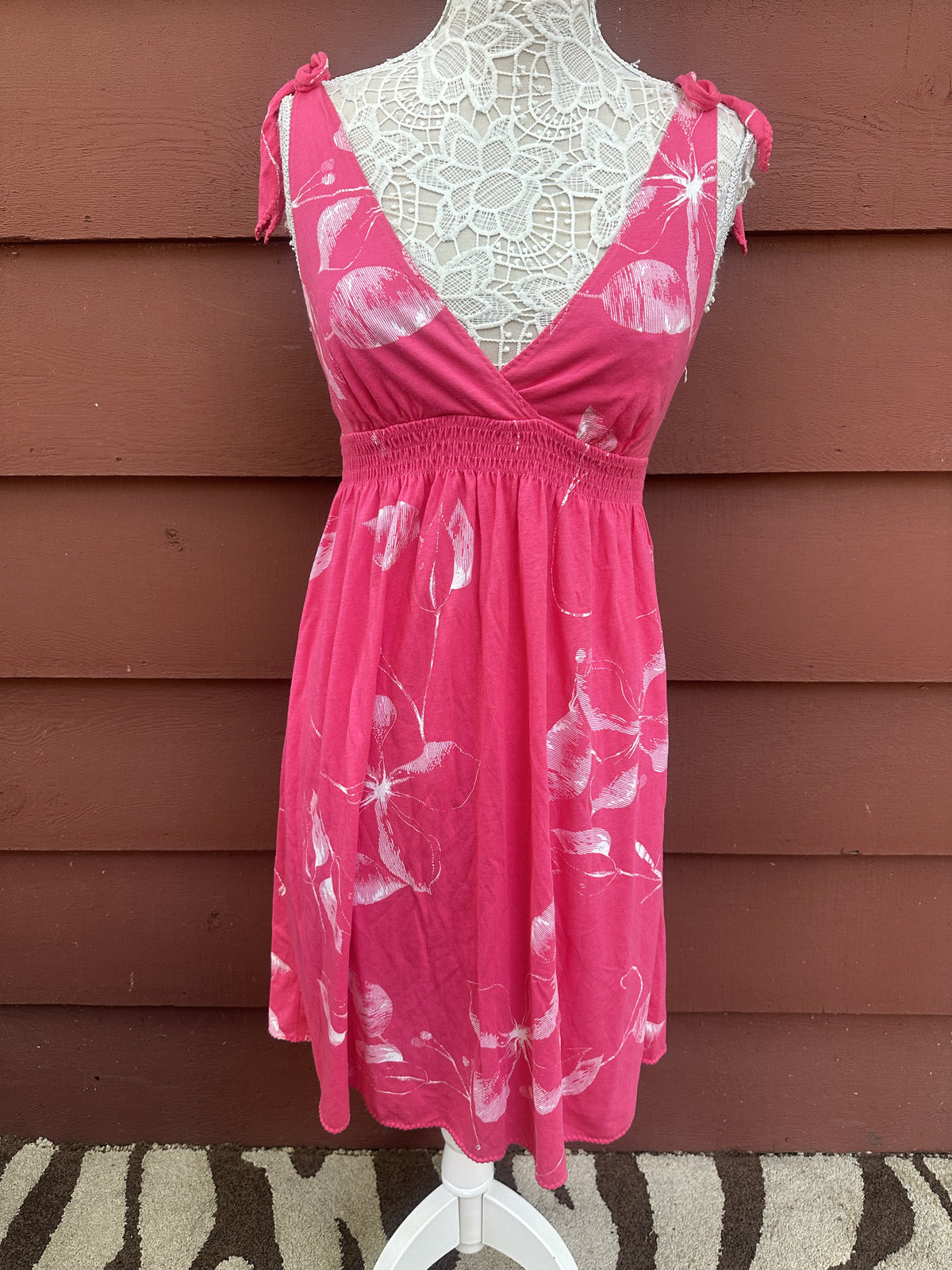 American Eagle Outfitters Pink Floral Sundress Y2K Fairycore Style Summer Dress