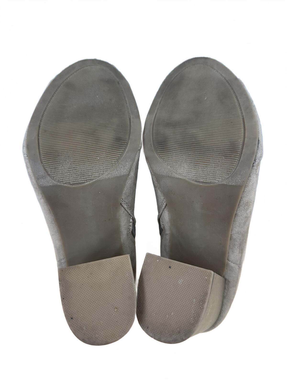 Apt. 9 Gray Suede Peep Toe Ankle Booties