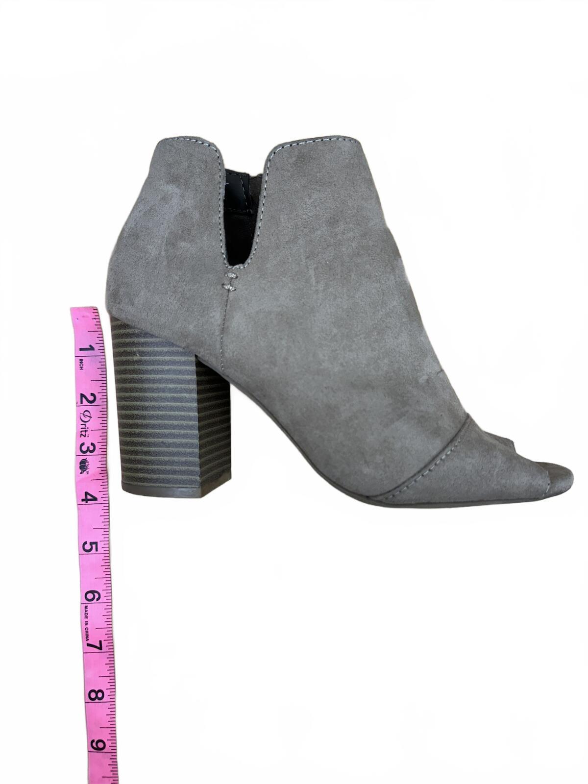 Apt. 9 Gray Suede Peep Toe Ankle Booties