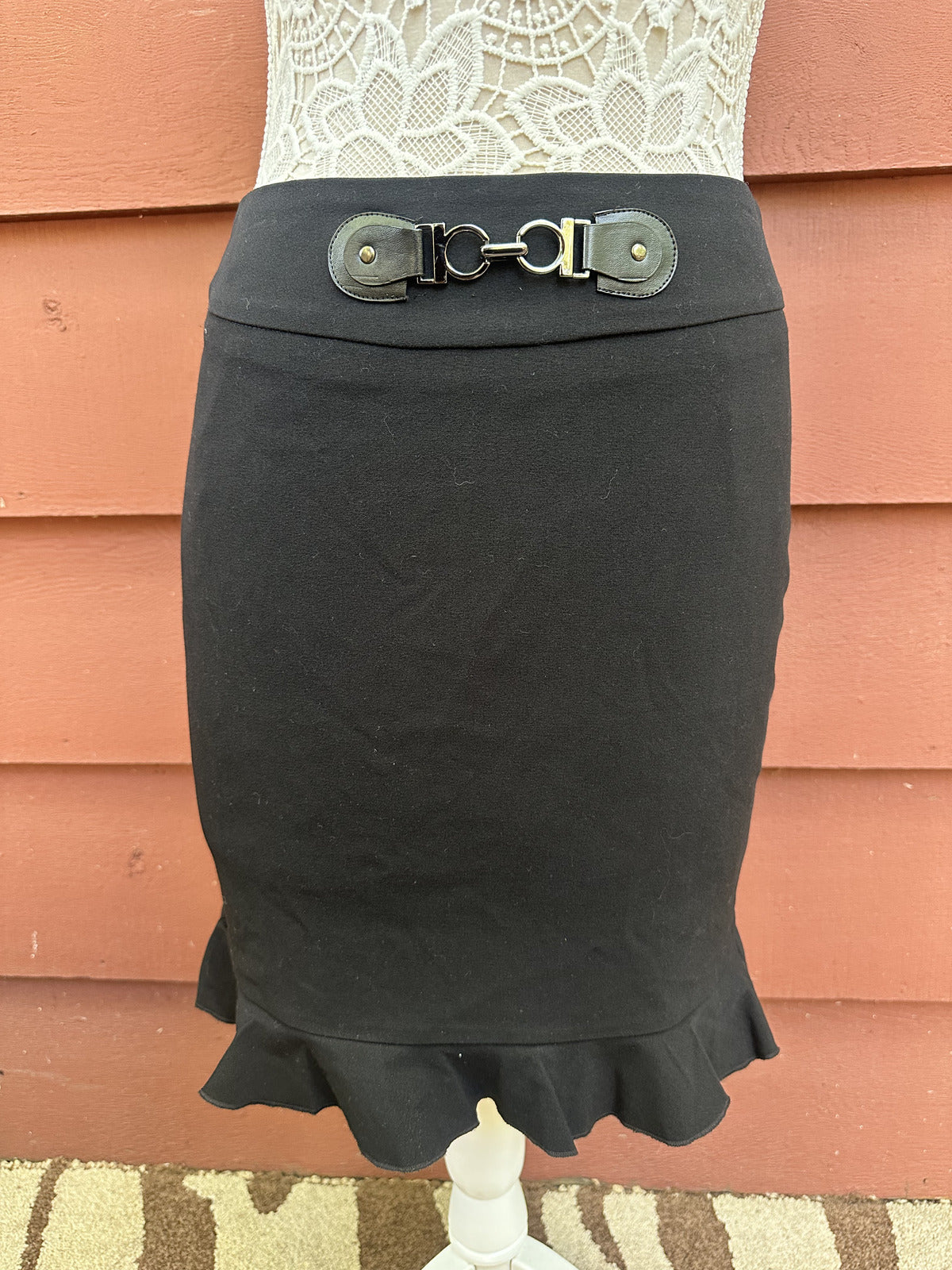 Lapis Black Ruffle Mini Skirt Y2K Preppy Coquette Girl