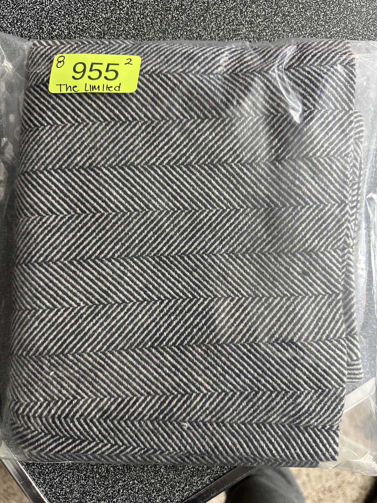 The Limited Classic Black and White Herringbone Wool Blend Mini Skirt