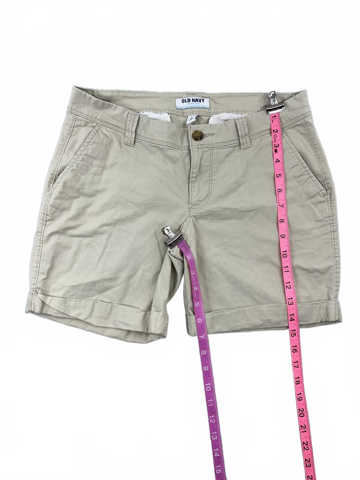 Old Navy Classic Khaki Cotton Shorts Casual Neutral Beige Tan Summer