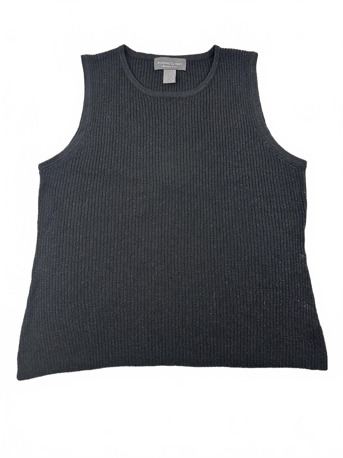 Working Classics Designs & Co Black Ribbed Knit Sleeveless Top