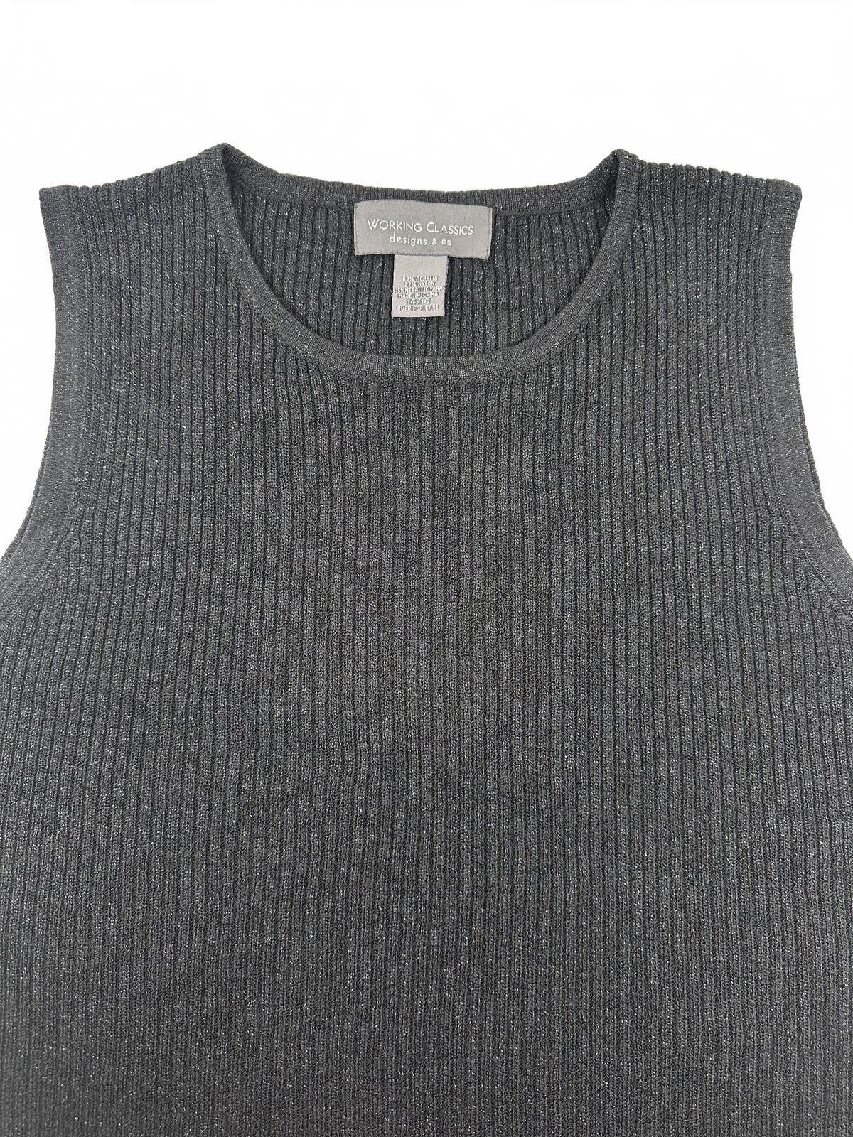 Working Classics Designs & Co Black Ribbed Knit Sleeveless Top