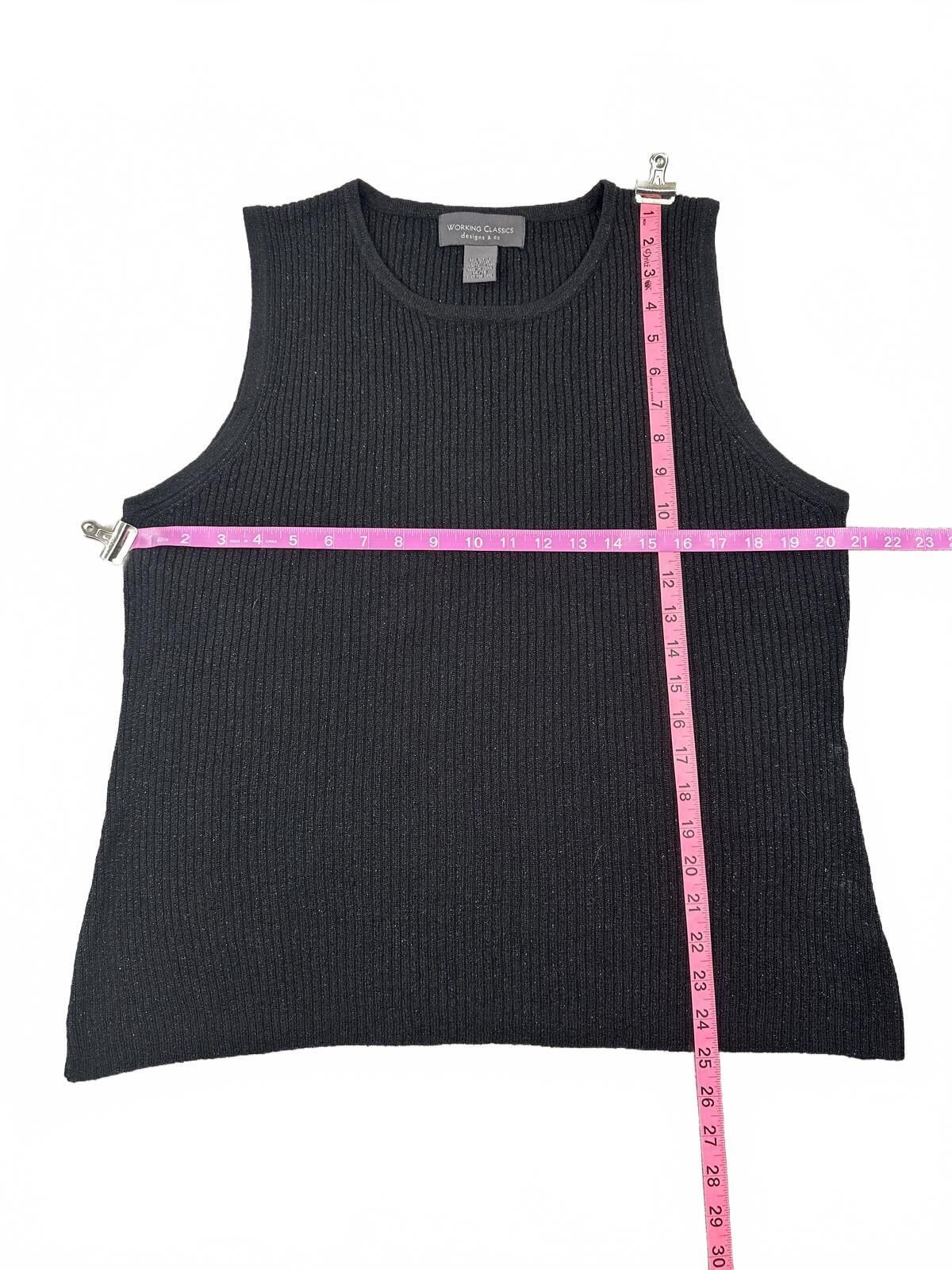 Working Classics Designs & Co Black Ribbed Knit Sleeveless Top