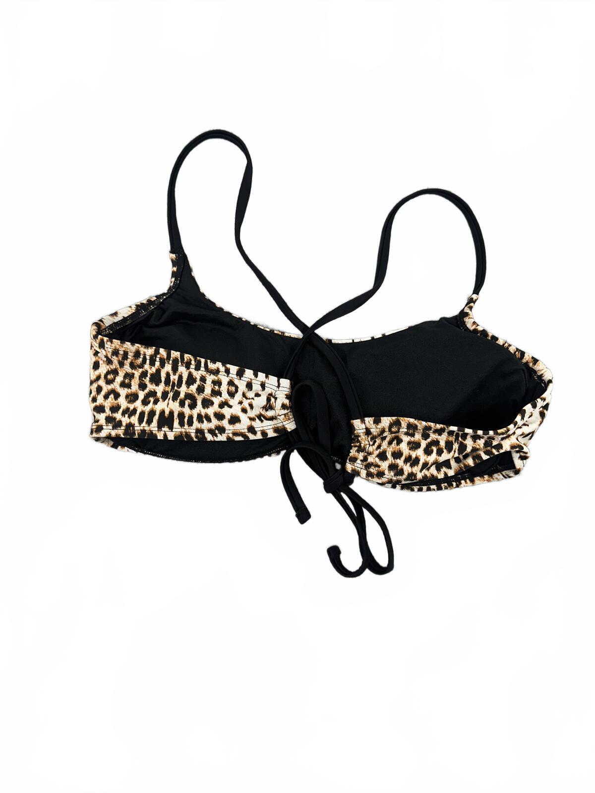 Xhilaration Leopard Print Halter Bikini Swim Top Y2K Festival Animal Print