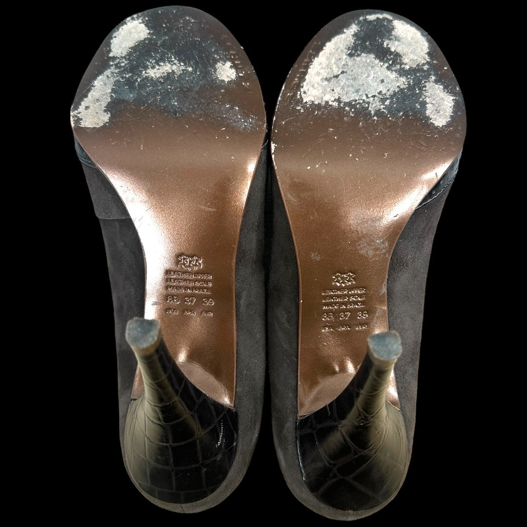 Schutz Brown Suede with Leather Details