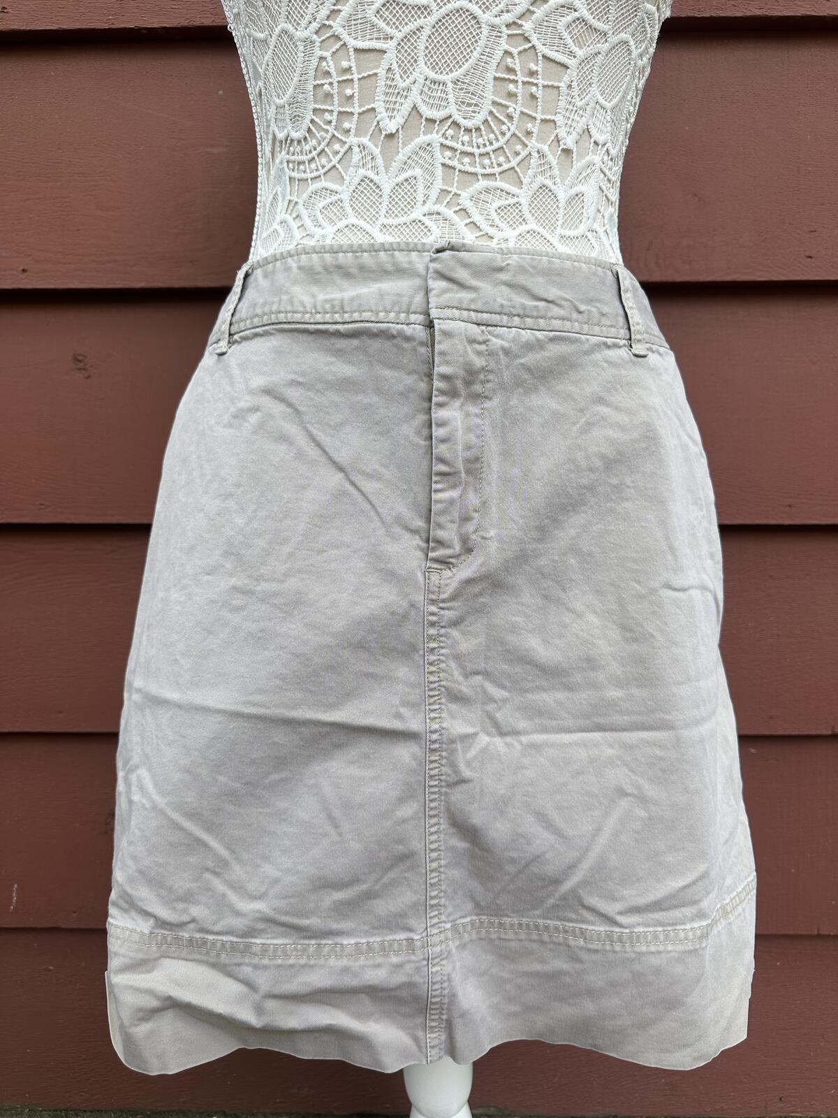 Merona Y2K Minimalist Beige Cotton Blend Mini Skirt Casual Straight