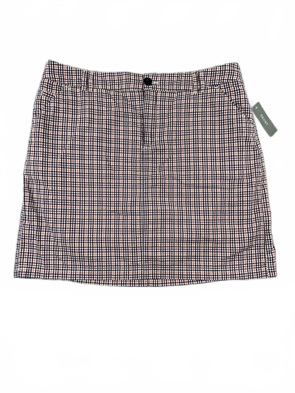 Christopher & Banks Y2K Preppy Plaid Mini Skort Pink Black