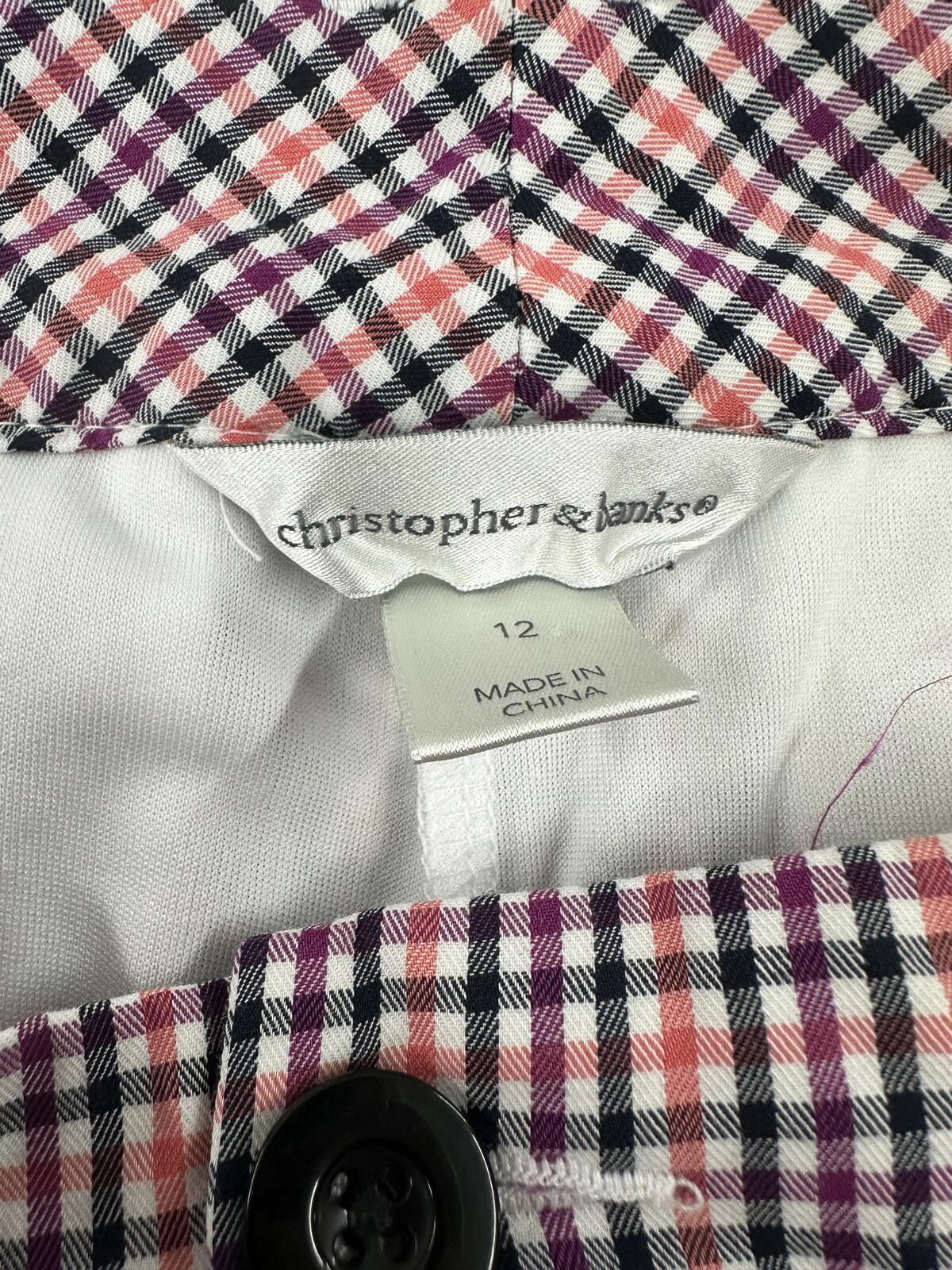 Christopher & Banks Y2K Preppy Plaid Mini Skort Pink Black